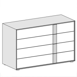 Комод  QUADRO 12 низкий 3 ящика