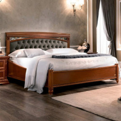 Кровать Treviso Ciliegio Capitone (экокожа NABUK col.12)