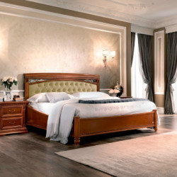 Кровать Treviso Ciliegio Capitone (экокожа NABUK col.11)